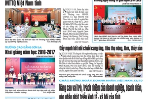 Báo Sơn La, Thứ 4 ngày 12-10-2016